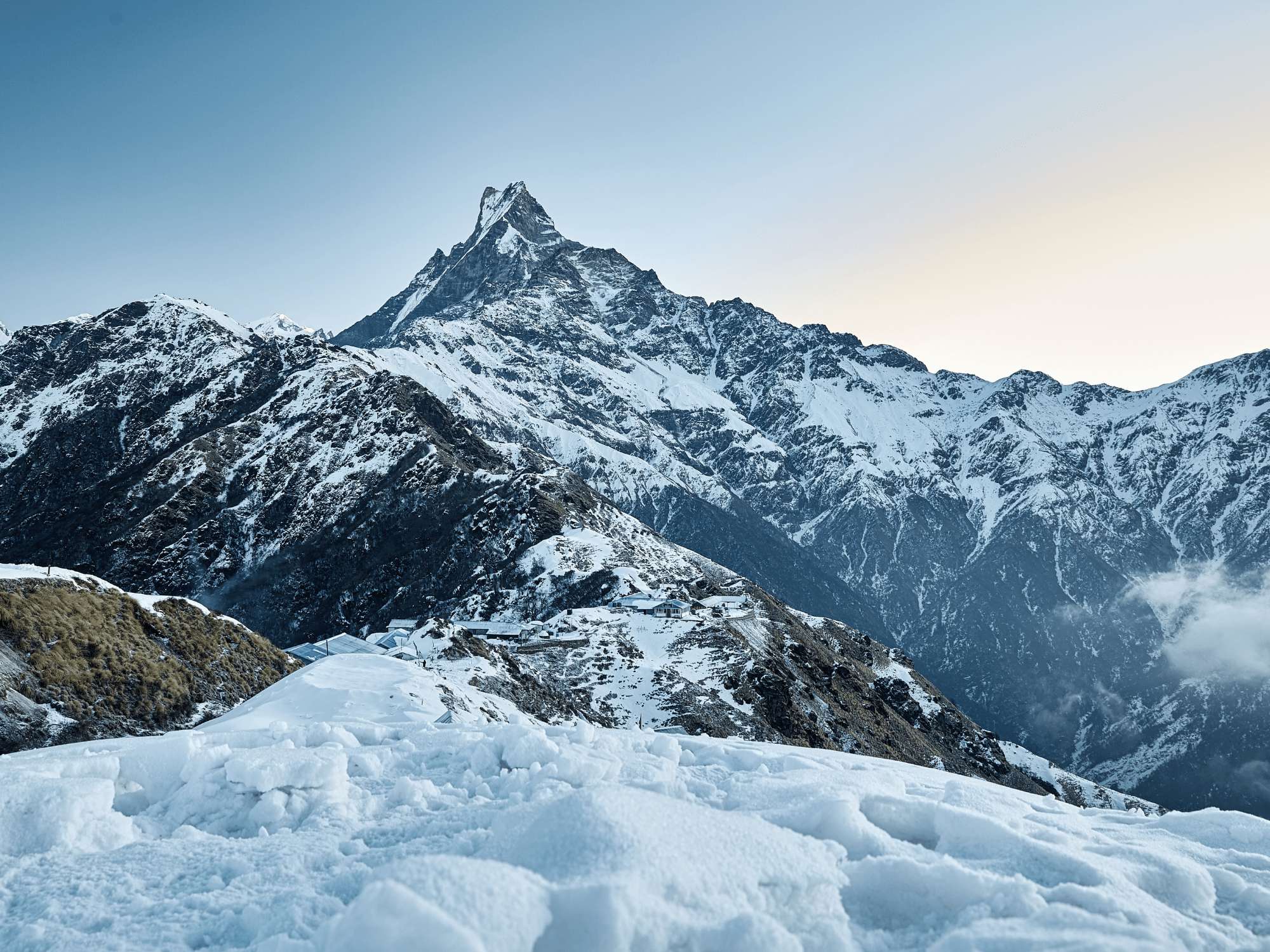 Snow peaks seen during Mardi Himal Trekking